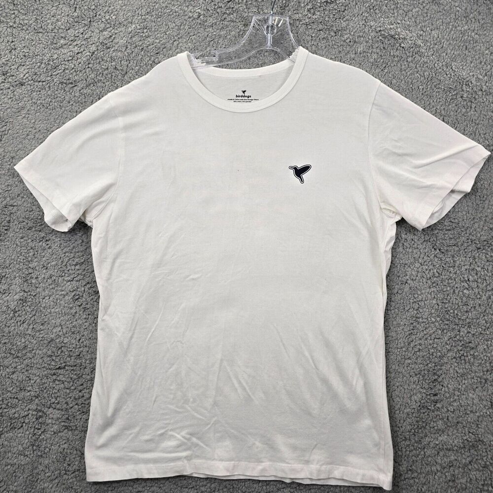 Birddogs Men's White Crewneck Short Sleeve T-Shirt Size L